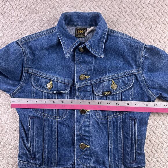 Vintage Trucker Jacket Lee Denim Youth size 10 Union Made In USA Retro 90’s 80’s - Picture 11 of 16